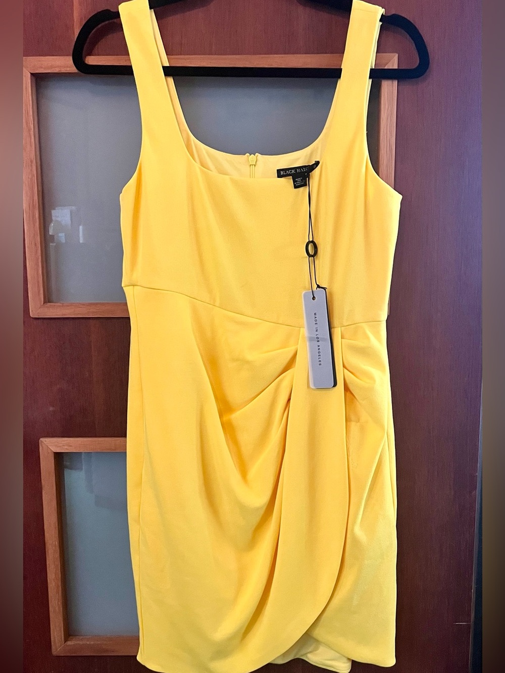 NWT Black Halo Yellow Aloy Mini Dress 8 - Picture 4 of 6